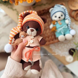 Crochet Bear Pajamas Pattern PDF – Amigurumi Doll Clothes | Bear Sleepwear Outfit | Crochet Toy Clothes Pattern | English US Terms image 4