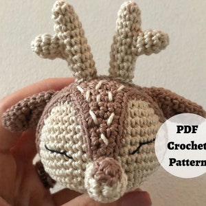 Newborn Baby Rattles, Deer Animal Rattles for Baby Personalized Gift, Infant Rattles for Custom Name Gifts DEER CROCHET PATTERN image 7