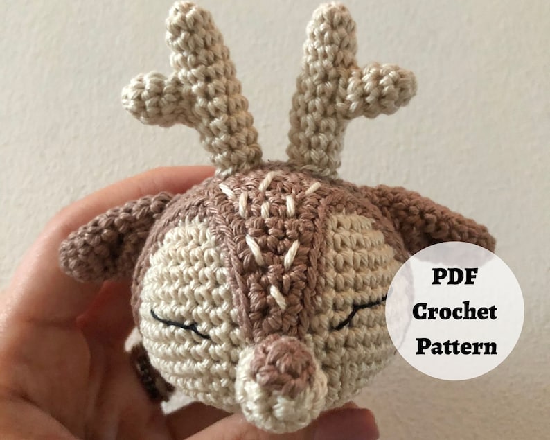 Newborn Baby Rattles, Deer Animal Rattles for Baby Personalized Gift, Infant Rattles for Custom Name Gifts DEER CROCHET PATTERN zdjęcie 7