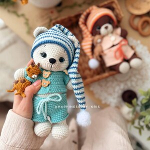 Crochet Bear Pajamas Pattern PDF – Amigurumi Doll Clothes | Bear Sleepwear Outfit | Crochet Toy Clothes Pattern | English US Terms image 5