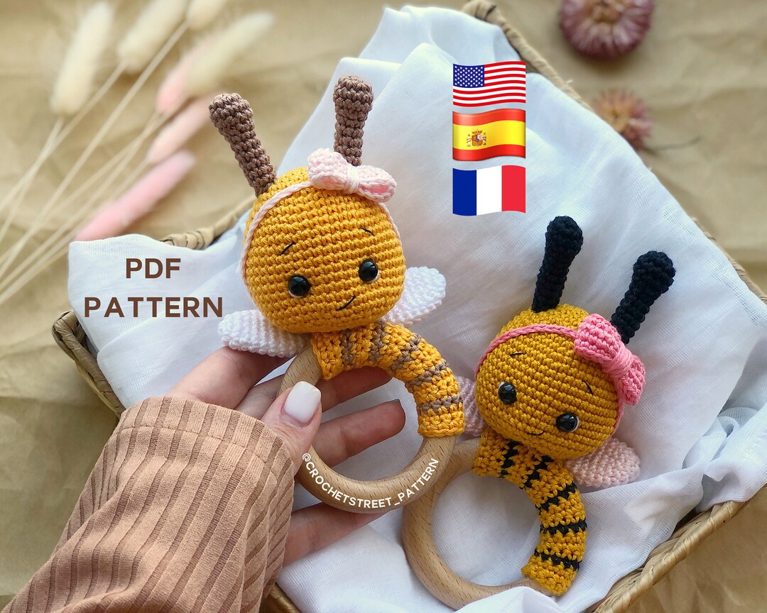 Rattle Bee CROCHET PATTERN: Petunia the Bee Rattle Crochet Pattern ...