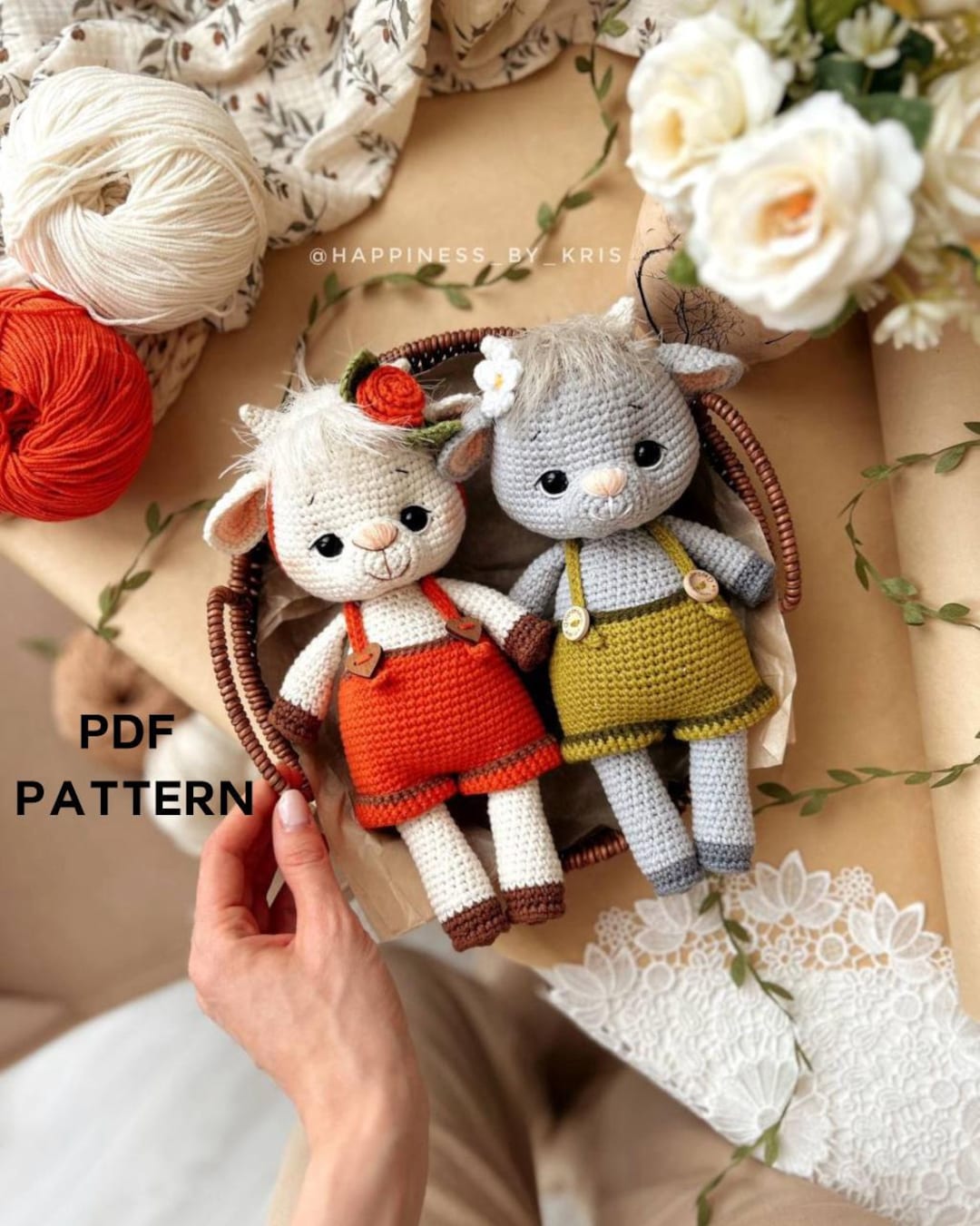 Overalls Plush Pattern Overalls Goat Crochet Pattern, Goat Stuffed Animal Plushie, Cute Farm ...