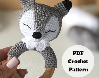 Crochet Wolf Pattern Amigurumi, DIY Baby Animal Toy PDF, Unique Shower Gift