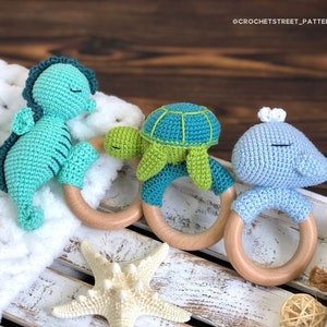 Crochet Pattern EBOOK: Whale Turtle Seahorse, Unique Gift, Sea Creatures Lovers Gift, Baby Coming Gifts Personalized