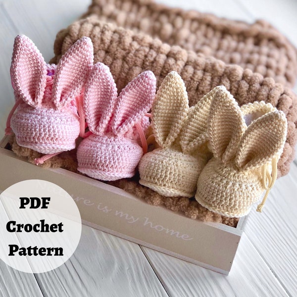 Pantoufles pour bébés garçons et filles, modèle au crochet, chaussures pour bébé unisexes, modèle de chaussettes pour bébé au crochet - 4 tailles, cadeau fait main | PDF