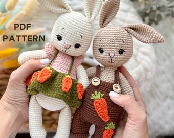 Lop-eared Amigurumi Bunny, Bunny Crochet Pattern Cute, Wildanimals Amigurumi, Floppy Ears Bunny Crochet Pattern, Arugurami Patterns PDF