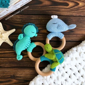 Crochet Pattern EBOOK: Whale Turtle Seahorse, Unique Gift, Sea Creatures Lovers Gift, Baby Coming Gifts Personalized