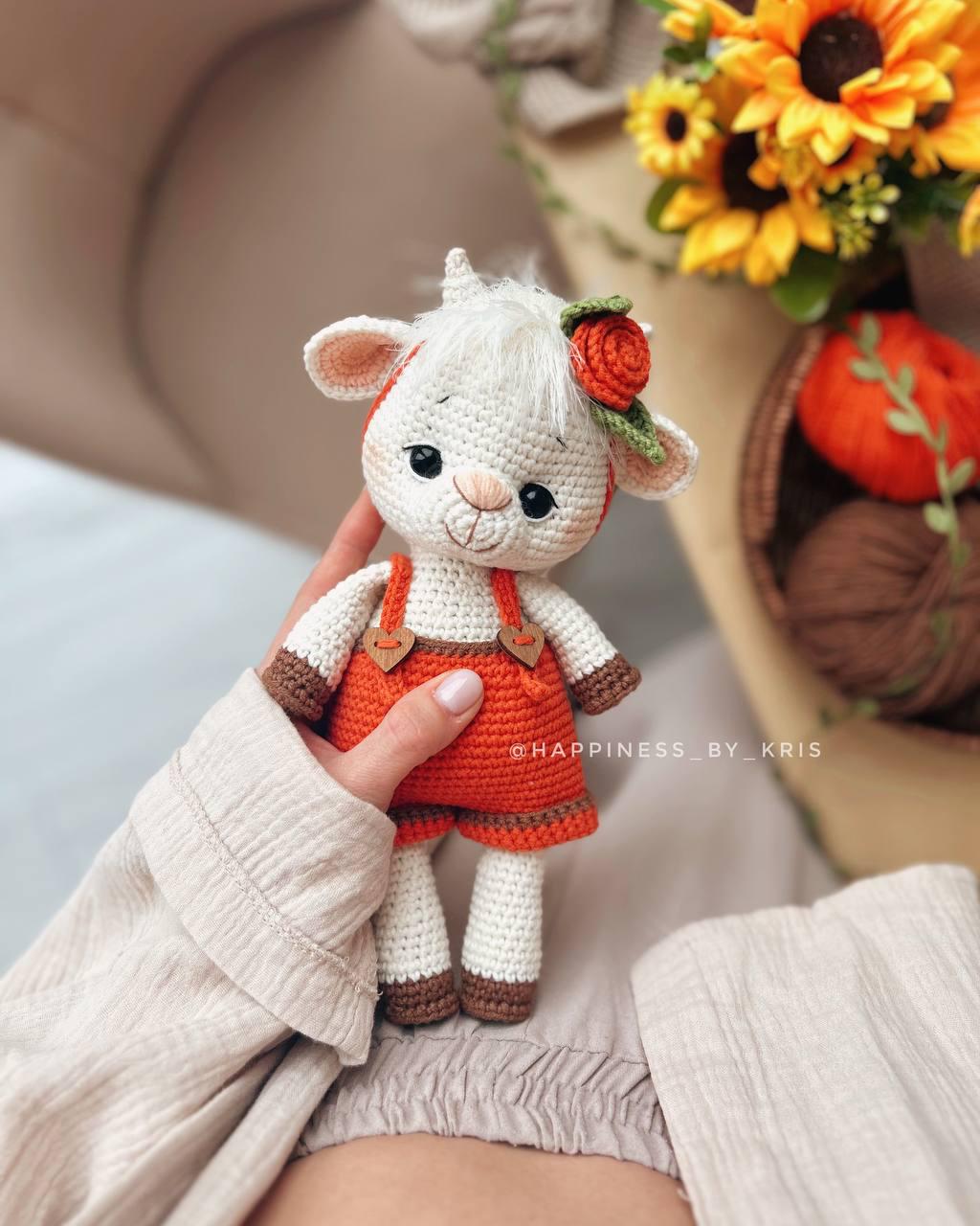 37 Goat Crochet Patterns to Stitch: Farm Animals, Amigurumi, and Whimsical Goats 5 Overalls Goat Crochet