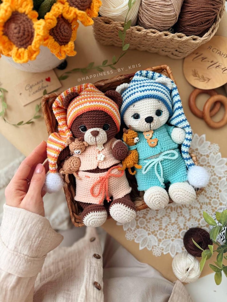 Crochet Bear Pajamas Pattern PDF – Amigurumi Doll Clothes | Bear Sleepwear Outfit | Crochet Toy Clothes Pattern | English US Terms image 3
