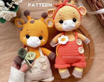 Amigurumi girafe taille câlin, mignon motif girafe au crochet, animaux sauvages amigurumi, disquette motif girafe au crochet, roquettes PDF