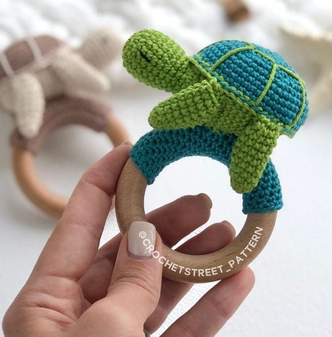 Turtle Baby Rattle CROCHET PATTERN, Amigurumi Turtle Crochet Patterns ...