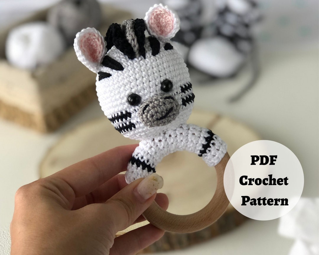 Zebra Baby Rattle Crochet Pattern, Amigurumi Animal Crochet Pattern ...