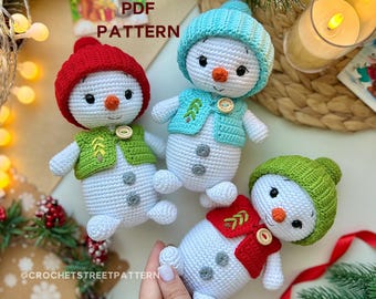 Snowman Crochet Pattern PDF | Amigurumi Christmas Doll | DIY Holiday Decor | Handmade Winter Toy Tutorial | Xmas Gift Idea