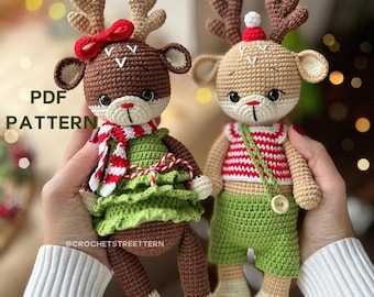 Crochet Pattern Rudolph’s Snuggle, Red Nosez Reindeer Crochet Pattern, Cuddle Size Amigurumi Deer, Crochet Patterns Christmas Reindeer