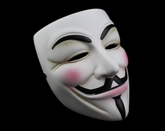 Cosplay Mask,Guy Fawkes Mask, White & Black Mask,Wearable Scale Movie Helmet