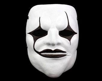 Jim Root Style Slipknot Mask Latex Heavy Metal Halloween Black & White Face 