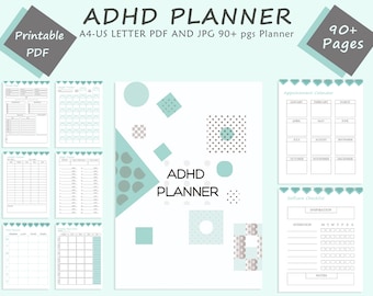 ADHD Planner Adult, ADHD Journal, Adhd Productivity Planner, Adhd Life Planner, Printable Adhd Planner and Organizer A4, A5, US letter