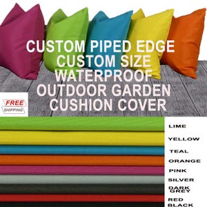 Outdoor Cushion Covers Luxury Custom Sizes Colorful with Piping | Patio & Garden Seating Furniture Decor| Durable Weather-Resistant Fabric