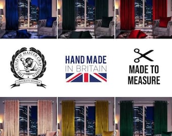 Rideaux de velours sur mesure Rideaux à œillets à paire sur mesure fabriqués à la main au Royaume-Uni