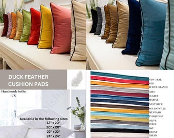 Velvet Throw Pillow Cover – Square Cushion with Zipped Piped Edge Decor