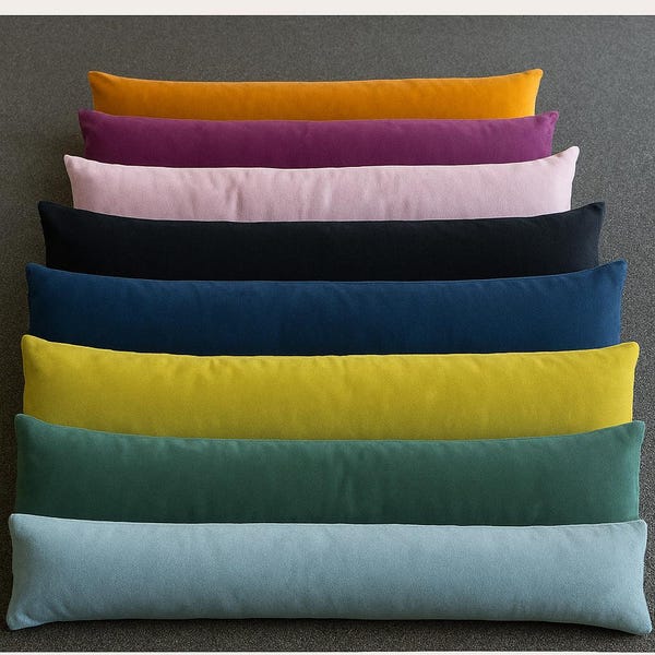 Plush Velvet Draught Excluder Draft Wind Stopper Door Cushion door snake, Long draft excluder 90cm Energy Saver Noise reducer