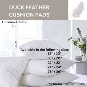 Entenfederkissen Pads Inneres Einsätze Hotelqualität Kissenfüllstoffe Streugrößen 12x20 &quot;, 20 &quot;, 22 &quot;, 24 &quot;26 &quot;&quot;