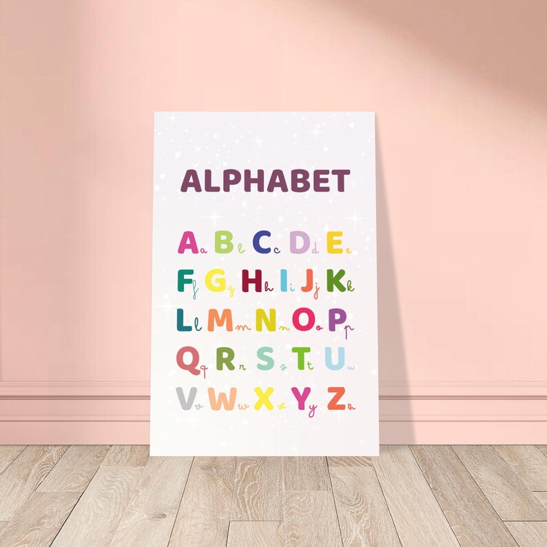 Alphabet Poster for Kids ABC Wall Art Educational Print for Nursery ...