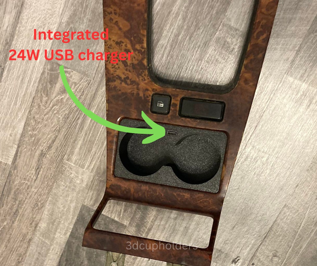 BMW E38 Cup Holders With Integrated USB Charger & OEM Connector Etsy