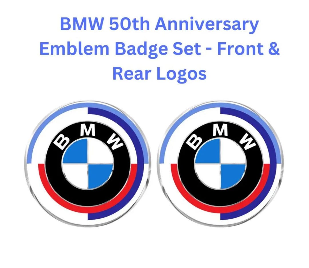 BMW 50th Anniversary Emblem Badge Set Front Rear Logos Etsy