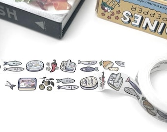 TheCoffeeMonsterzCo Sardine Supper Washi Tape Sample | TCMC 2026 Birthday | 12 Inch Planner Washi Sample | 12mm