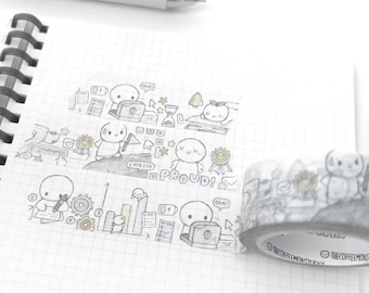 TheCoffeeMonsterzCo Goals & Accomplishments Washi Sample | TCMC 2026 Birthday | 12 Inch Planner Washi Sample | 20mm