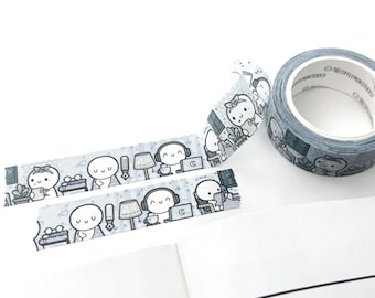 TheCoffeeMonsterzCo Night at Home Washi Tape Sample | TCMC 2026 Birthday | Blue Foil | 12 Inch Planner Washi | 15mm