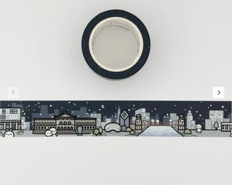 TheCoffeeMonsterzCo Emotis in Chicago 2.0 Washi Sample | TCMC x Atlas Stationers Exclusive | 12 Inch Planner Washi