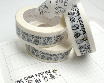 OMWL AM Routine Washi Sample 12"; Once More With Love PM Routine Washi Sample;  Once More With Love Perforated Washi Sample