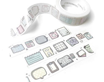 TCMC Sample Washi Tape; 12" Washi Sample, TheCoffeeMonsterzco Notes & Reminders, In The Office, HTF, Ltd., and Rare Emoti Washi, Sub. Washi