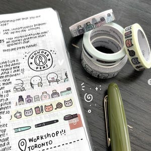 Collaboration TCMC x Wonderpens 2.0 ; Echantillons Washi 30,5 cm ; Stylo plume TheCoffeeMonsterz Washi V2 ; Édition limitée TheCoffeeMonsterzCo ; HTF rare