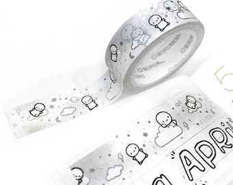 TCMC Subtle Storm Washi Tape Sample: Emoti Planner Washi (12")