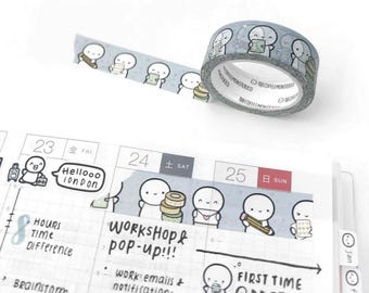 TCMC Planning Time 3.0, London Stamps Limited Edition; Washi Tape Samples 12";  TheCoffeeMonsterzCo; Emoti Plannertime V3; Blue Plannertime
