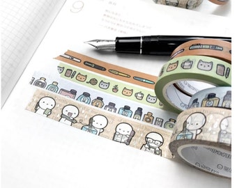 TCMC x Wonderpens-samenwerking Washi; Washi-monsters .5m; TheCoffeeMonsterz Vulpen Washi; Limited Edition TheCoffeeMonsterzCo Washi