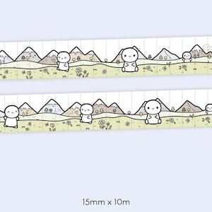 Échantillons de washi TCMC, Washi 2.0 Mountains & Meadows, échantillon de washi 0,5 m (19,5 pouces), The CoffeeMonsterzCo., Washi Emoti, Mtns. Meadows V2