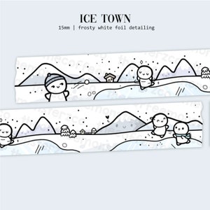 Muestra de cinta washi de 12" de TCMC Washi - The Coffee Monsterz - Ice Town Washi - Cinta washi bonita