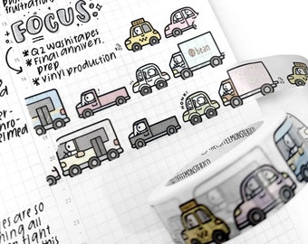 TCMC 12" Washi Sample, TheCoffeeMonsterzco City Cars, TCM Subscription Washi, Emoti Washi, Planner Washi, HTF Rare Washi