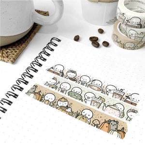 TCMC Washi Samples 19.5&quot;, Coffee Time 2.0, Tea Time 2.0 , Pumpkin Patch, TheCoffeeMonsterzCo Washi, Emoti Washi, HTF Rare TCM Washi 0.5m