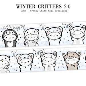 Muestras de TCMC Winter Critters 2.0, muestras de papel washi de 12" de TCMC, papel washi de TheCoffeeMonsterz, tcm Winter Critters II