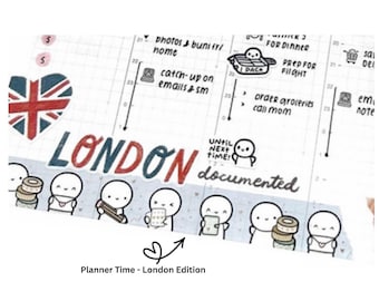 TCMC Planning Time 3.0, London Stamps Limited Edition; Washi Tape Samples 12";  TheCoffeeMonsterzCo; Emoti Plannertime V3; Blue Plannertime