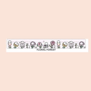 The Coffee Monsterz Co., TCMC washi sample 12", The Coffee Monsterz, Floral Forest Washi, TCM Washi, washi tape samples, cute washi sample,