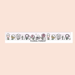 The Coffee Monsterz Co., muestra de washi TCMC de 12", The Coffee Monsterz, Floral Forest Washi, TCM Washi, muestras de cinta washi, linda muestra de washi,