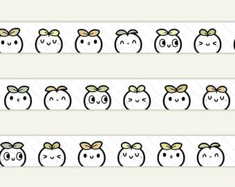 TCMC Little Sprouts 2.0 Washi Sample | TheCoffeeMonsterzCo 12 Inch Emoti Washi | Cute Planner Washi Tape | Hobonichi Journal