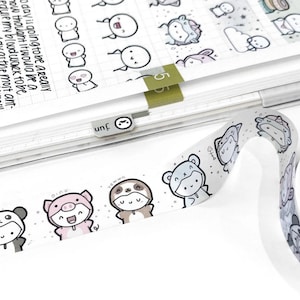 Échantillons TCMC Washi 19,5 po. (0,50 m) ; TCMC Classic Animal Onesies ; TheCoffeeMonsterzCo ; TCM Emoti Washi