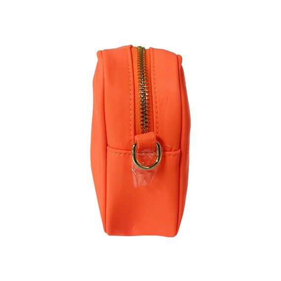 Mini pochette orange fluo pochette en nylon orange vif pochette de voyage pour cosmetiques patchs initiaux de lettres universitaires scintillantes personnalisables haute qualite Etsy France